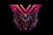 draw a cool typography logo cyberpunk or mecha futuristic