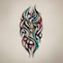 create polynesian full sleeve tribal tattoo layout