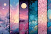 design an anime seamless pattern or custom sticker pack