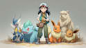 draw you as a pokemon trainer and your team with background
