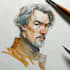 draw a sketchy watercolor portrait for you