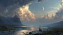 do fantasy background and landscape