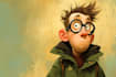 draw funny cartoon character , illustrations