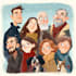 draw a cartoon christmas card