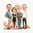 create  cartoon sketch christmas card