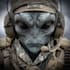 draw 2d game art military, alien character design
