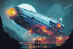 create stunning sci fi spaceship and futuristic space art