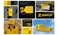 design logo, brand style guide or brand identity guidelines with branding kit