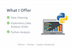 create python scripts and perform data analysis using pandas