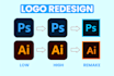 fix, redo, recreate, enhance, revamp, remake logo and image to vector tracing