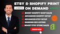 set up your profitable etsy, shopify print on demand store with printify, more