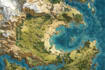 create a fabu fantasy game map illustration