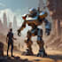 illustrate futuristic and sci fi robot