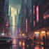 create stunning sci fi city illustrations
