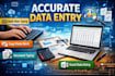 do accurate data entry, typing and copy paste work