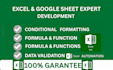 build custom excel spreadsheets, google sheets automation, macro, and data entry