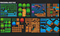 create 2d top down pixel art tileset rpg game map art character asset tile map