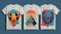 create custom illustrated retro vintage tshirt designs