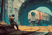 design epic sci fi character and environment illustrations