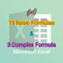write 5 simple and 1 complex formulas for your data