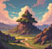 draw anime background, 2d environment, landscape