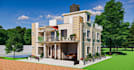 render beautiful 3d apartments, plot layout design, modern duplex, house render