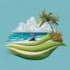 design beach landscape and lawncare logo
