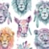 do seamless pattern watercolor with animals, print design