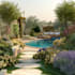 landscape design, garden design, backyard, pool and terrace