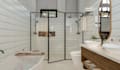 design modern bathroom with realistic render