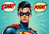 design an amazing superhero pop art