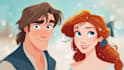 create cartoon disney couple portrait