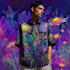 draw psychedelic, stoner rock, trippy art style logo