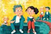 illustrate children book pages with charming characters