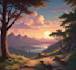 create a beautiful anime background illustration