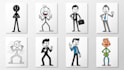create engaging 2d animations, stickman for social media