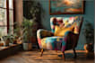 create paint unique digital chair abstract, surrealism