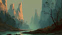 draw the landscape illustration or concept art