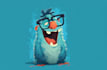 draw a cute and funny cartoon character logo
