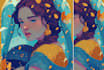 create a beautiful digital illustration
