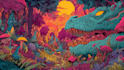 do amazing psychedelic and trippy illustration