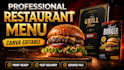 design a professional restaurant menu, food flyer