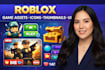 create roblox game assets, icons, thumbnails, and UI graphics