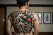 make an japanese traditional tatto art style
