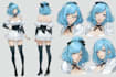 draw amazing anime character design, ref sheet, vtuber model