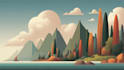 draw professional vector landscape illustration