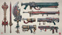 high quality weapon concept art for gaming and more