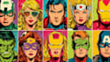 illustrate a superhero pop art portraits