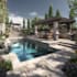 design backyard, frontyard, pool, patio as a landscape