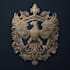 do heraldic, modern luxury logo with hand drawing